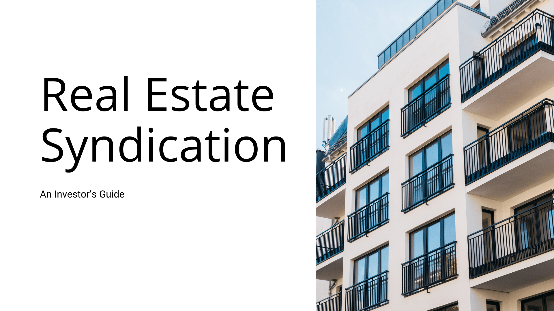 Real estate syndication