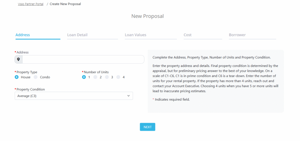 Visio Lending Broker Portal: How To Price, Track And Submit Deals Online 7 Create a new proposal ss