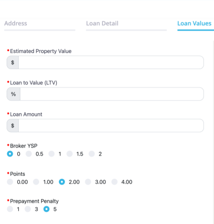 Guide To The Visio Lending Broker Portal 13 Loan values